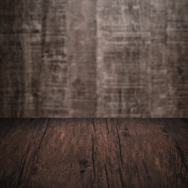 Mesa con pared de madera —  Fotos de Stock