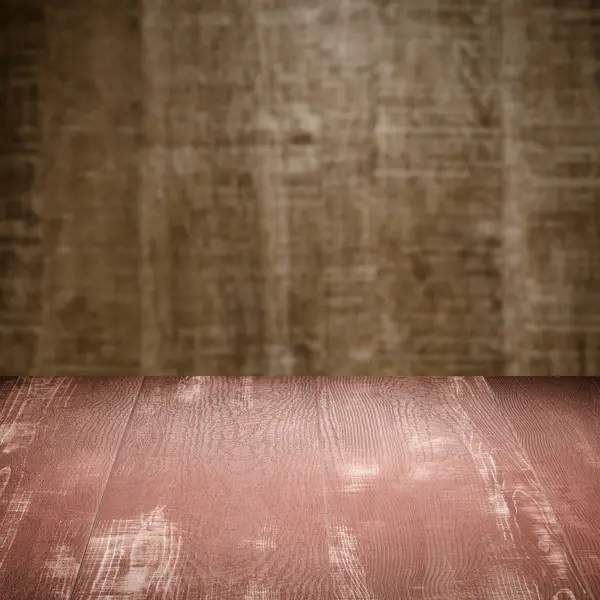 Table with wooden wall — Stock Photo, Image