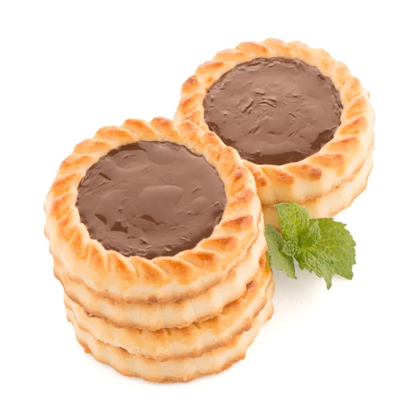 Chocolate tart cookies — Stock Photo, Image