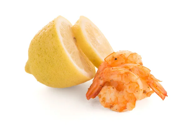 Shrimp with lime — Stock Photo, Image