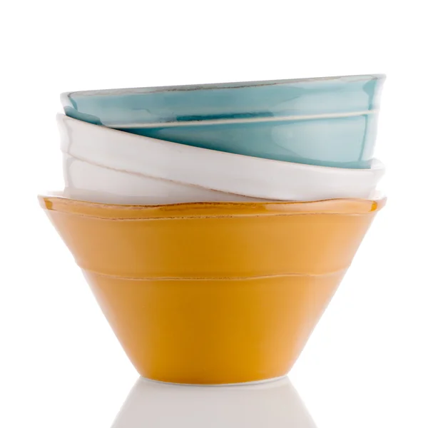 Three colored bowls — Stock Photo, Image