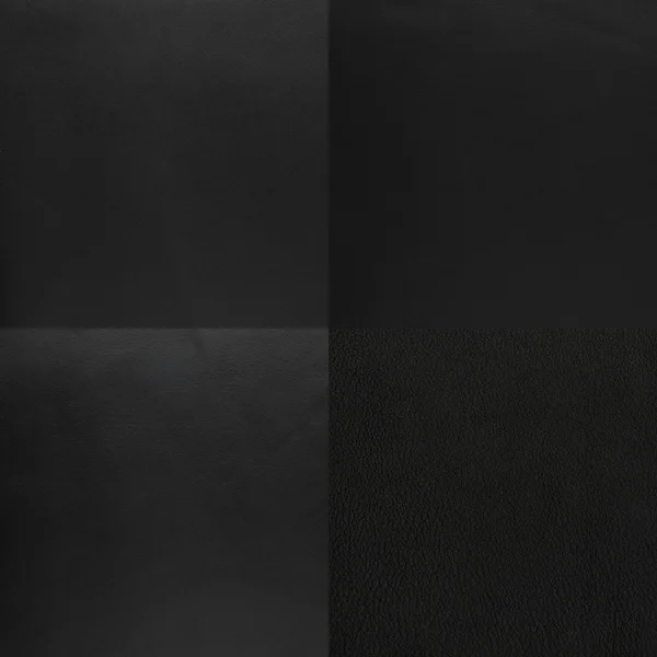 Conjunto de amostras de couro preto — Fotografia de Stock