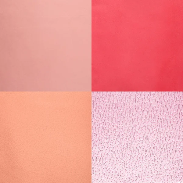 Conjunto de muestras de cuero rosa —  Fotos de Stock