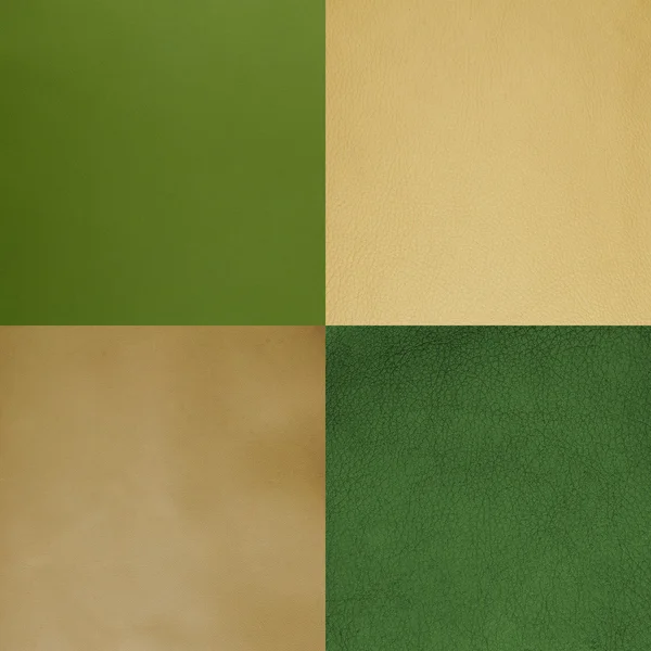 Set of green leather samples — Stock Photo, Image