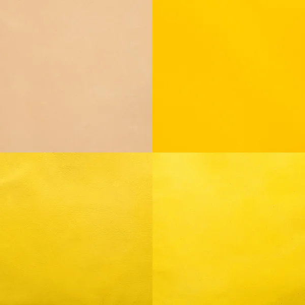 Set of yellow leather samples — Stock Photo, Image