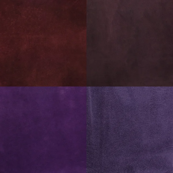紫色皮革样品一套 — 图库照片