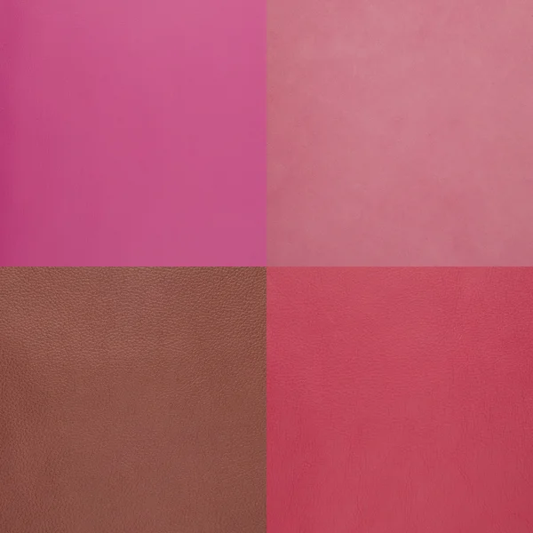 Set of pink leather samples — Stock Photo, Image