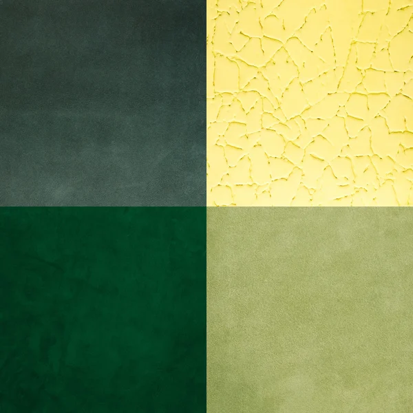 Set of green leather samples — Stock Photo, Image