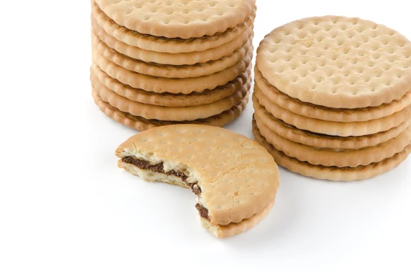 Sandwich koekjes met chocolade vulling — Stockfoto