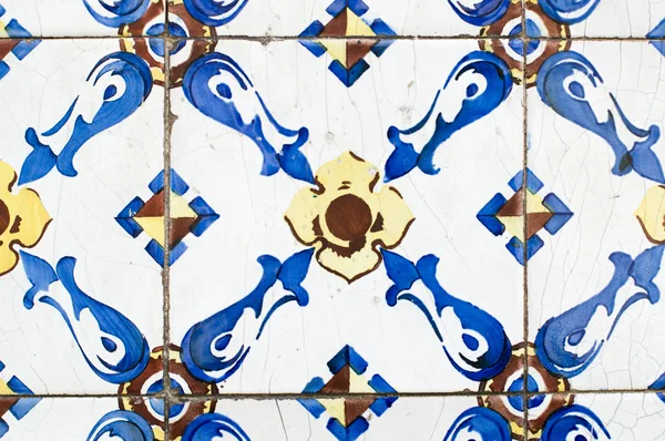 Traditional Portuguese glazed tiles — Stock Photo, Image