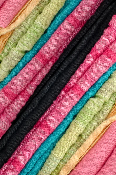 Multi color fabric texture samples — Stock Photo, Image