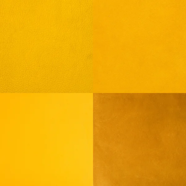 Set of yellow leather samples — Stock Photo, Image