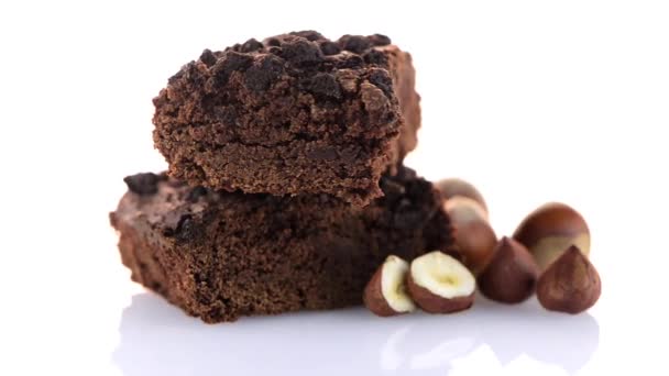 Choklad brownies — Stockvideo