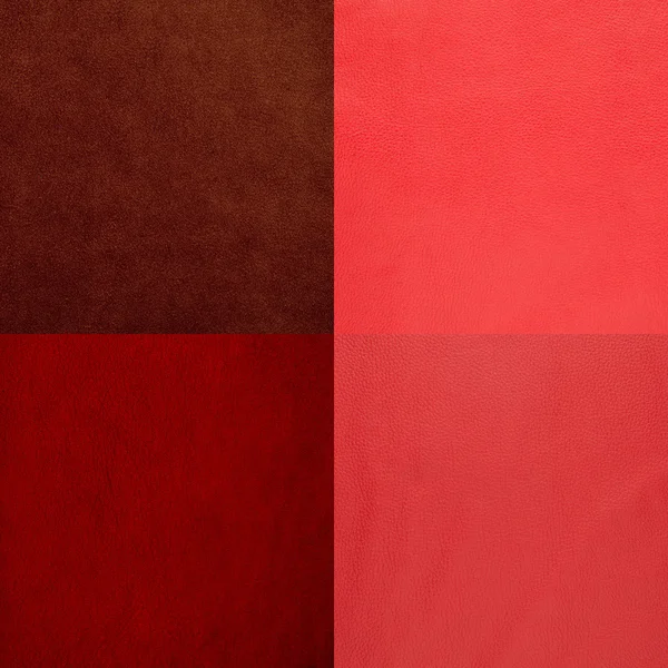 Set of red leather samples — Stock Photo, Image