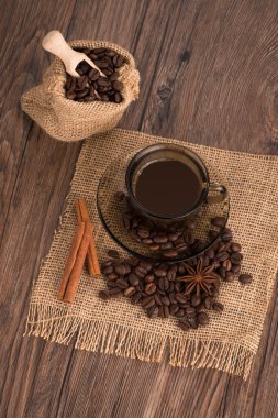 çuvala ile kahve Kupası