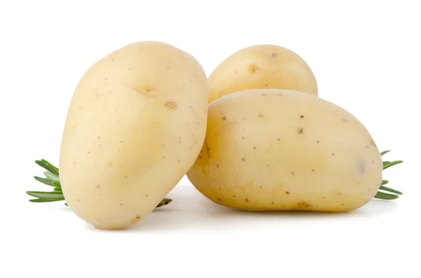 Batatas novas e ervas verdes — Fotografia de Stock
