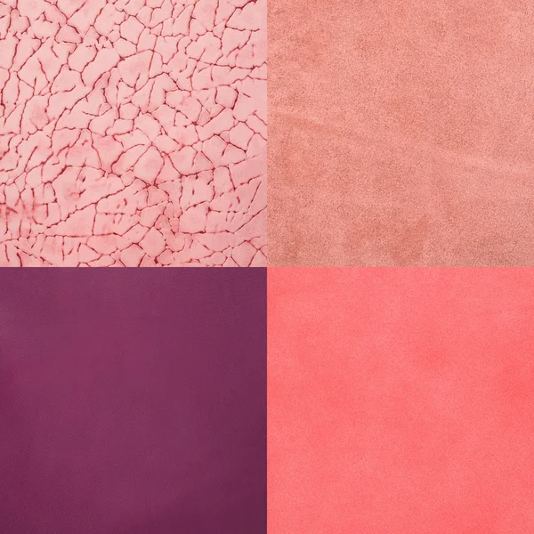 Sada vzorků růžové kožené — Stock fotografie
