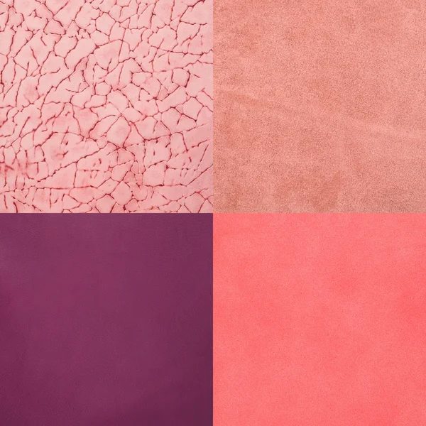 Set of pink leather samples — Stock Photo, Image