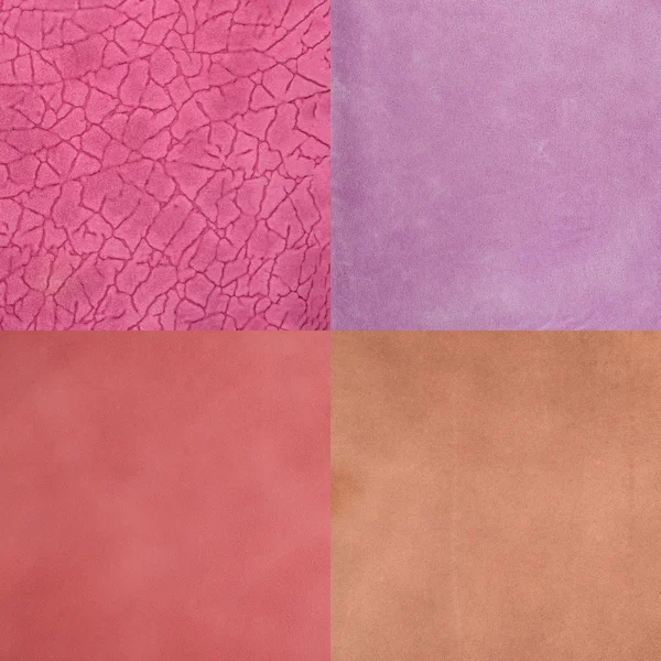 Set of pink leather samples — Stock Photo, Image