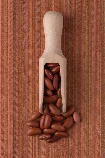 Pala de madera con frijoles rojos —  Fotos de Stock