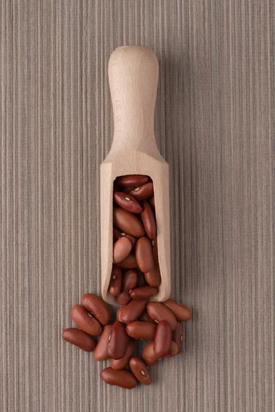 Wooden scoop with red beans — Stock Photo, Image