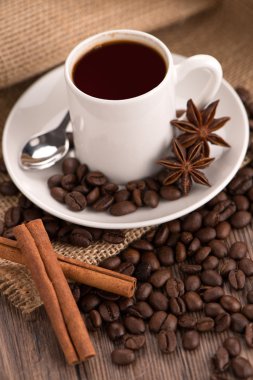 çuvala ile kahve Kupası