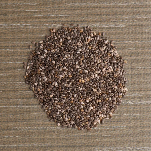 Círculo de sementes de chia — Fotografia de Stock