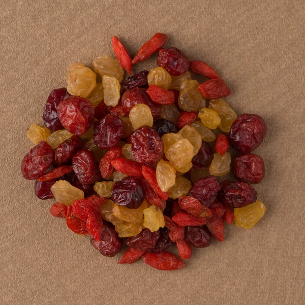 Circle of mixed dried fruits — Stock Photo, Image