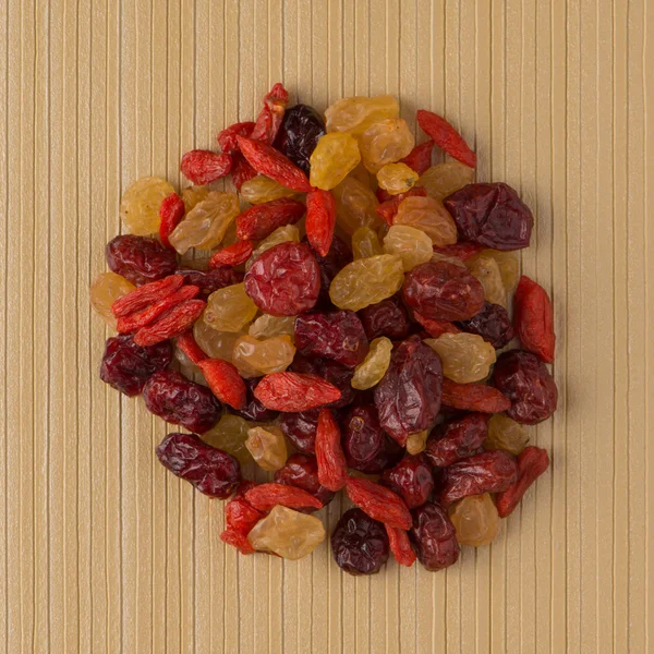 Circle of mixed dried fruits — Stock Photo, Image