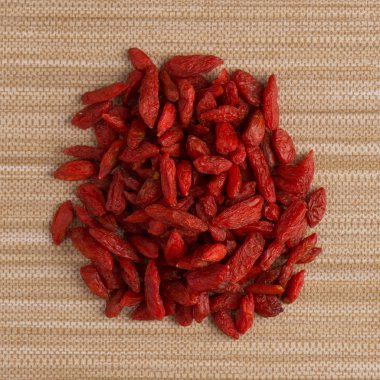 Kuru kırmızı goji meyveleri çemberi