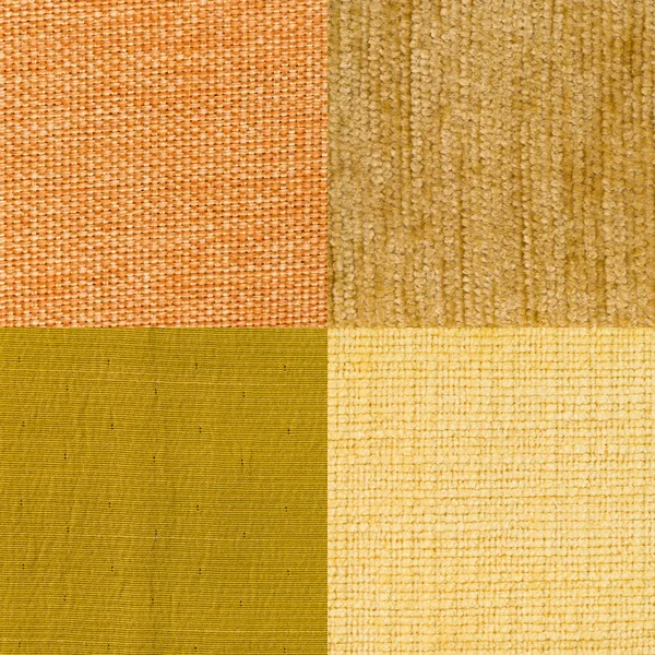 Set of yellow fabric samples — Stock Photo, Image