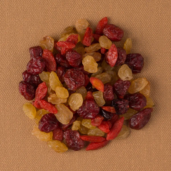 Circle of mixed dried fruits — Stock Photo, Image
