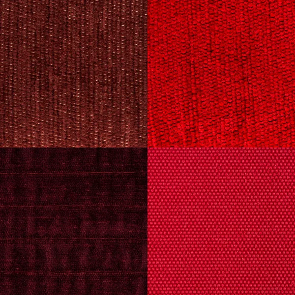 Conjunto de amostras de tecido vermelho — Fotografia de Stock