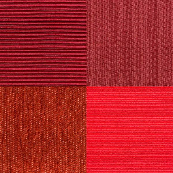 Conjunto de amostras de tecido vermelho — Fotografia de Stock