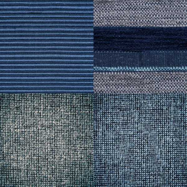 Ensemble d'échantillons de tissu bleu — Photo