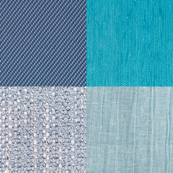 Set of blue fabric samples — Stock Photo, Image