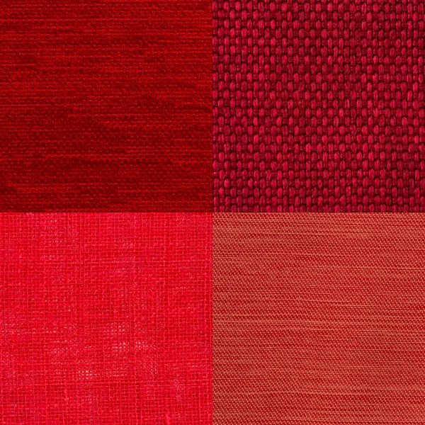 Set of red fabric samples — Stock Photo, Image