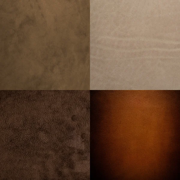 茶色の革のサンプルのセット — ストック写真