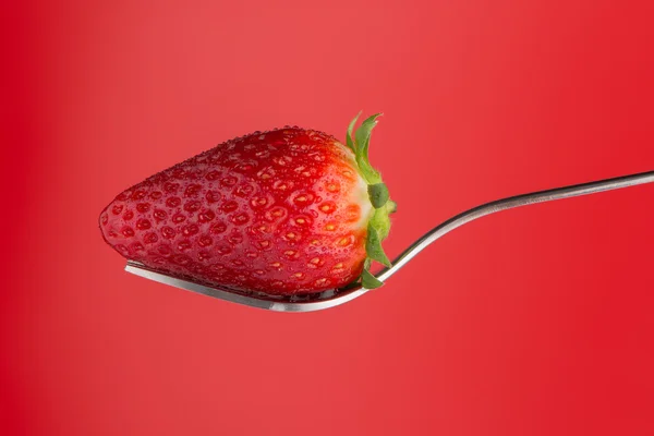 Fresa en un tenedor — Foto de Stock
