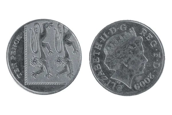10 pensów monety — Zdjęcie stockowe