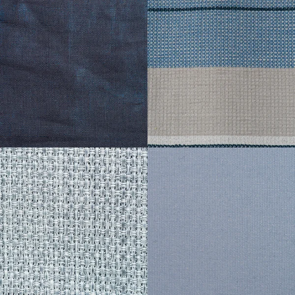 Set of blue fabric samples — Stock Photo, Image