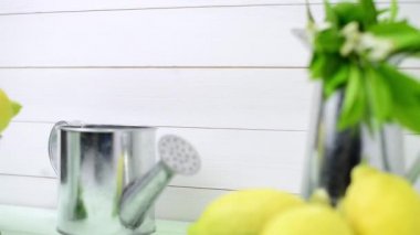 Retro sulama tenekeleri metal Limes ve vintage