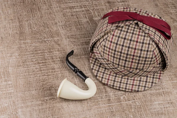 Σέρλοκ καπέλο και καπνού σωλήνα — Φωτογραφία Αρχείου