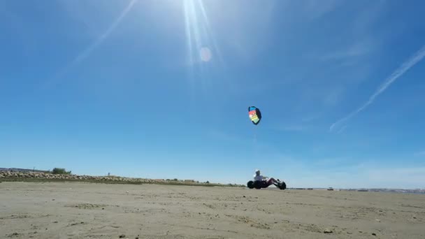 Kite buggies in action — Stock Video