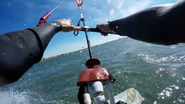 Ralph Hirner's Kitesurfing POV — Stock Video