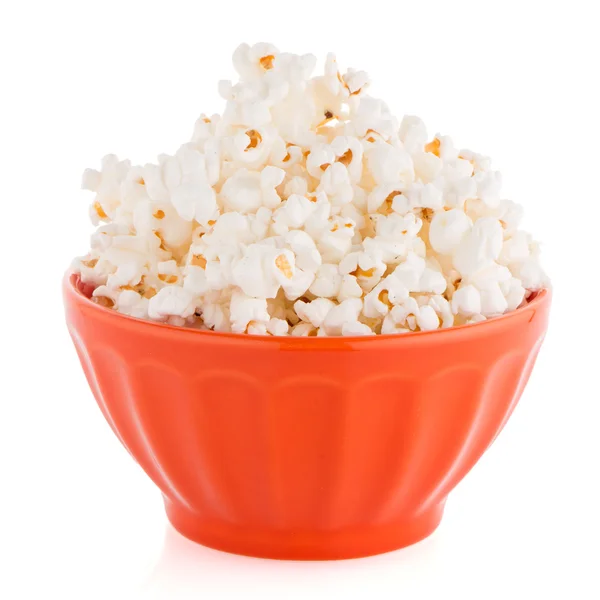 Popcorn in una ciotola arancione — Foto Stock