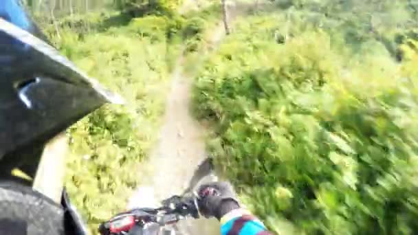 Rider rowerów Enduro Pov — Wideo stockowe