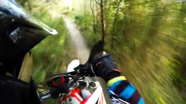 Enduro cykel ryttare Pov — Stockvideo