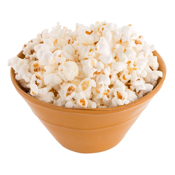 Popcorn in una ciotola arancione — Foto Stock