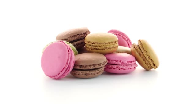 Kolorowe francuskie macarons — Wideo stockowe